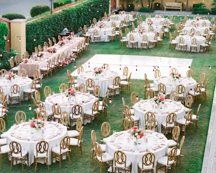 decoración mesas boda alrededor de pista